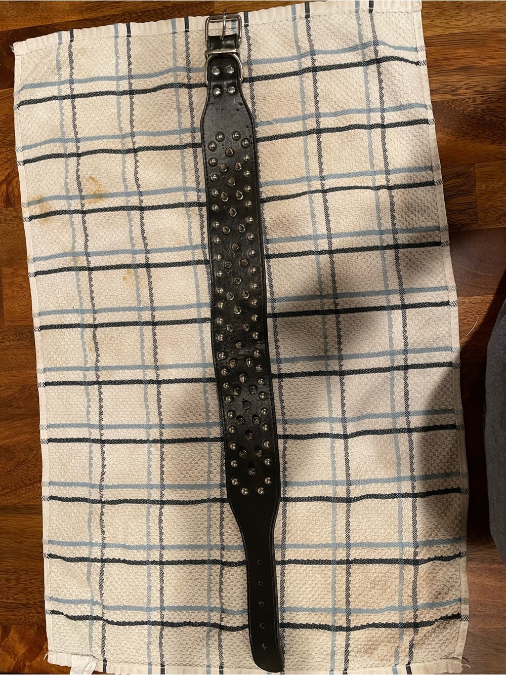 Black Studded Leather Waist Belt